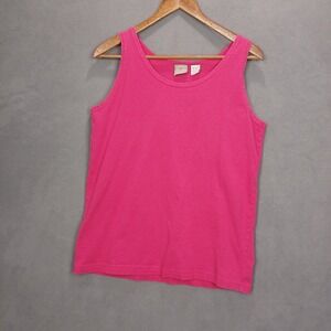 American Weekend Tank Top Womens Large Hot Pink Cotton Wide Straps Round Neck